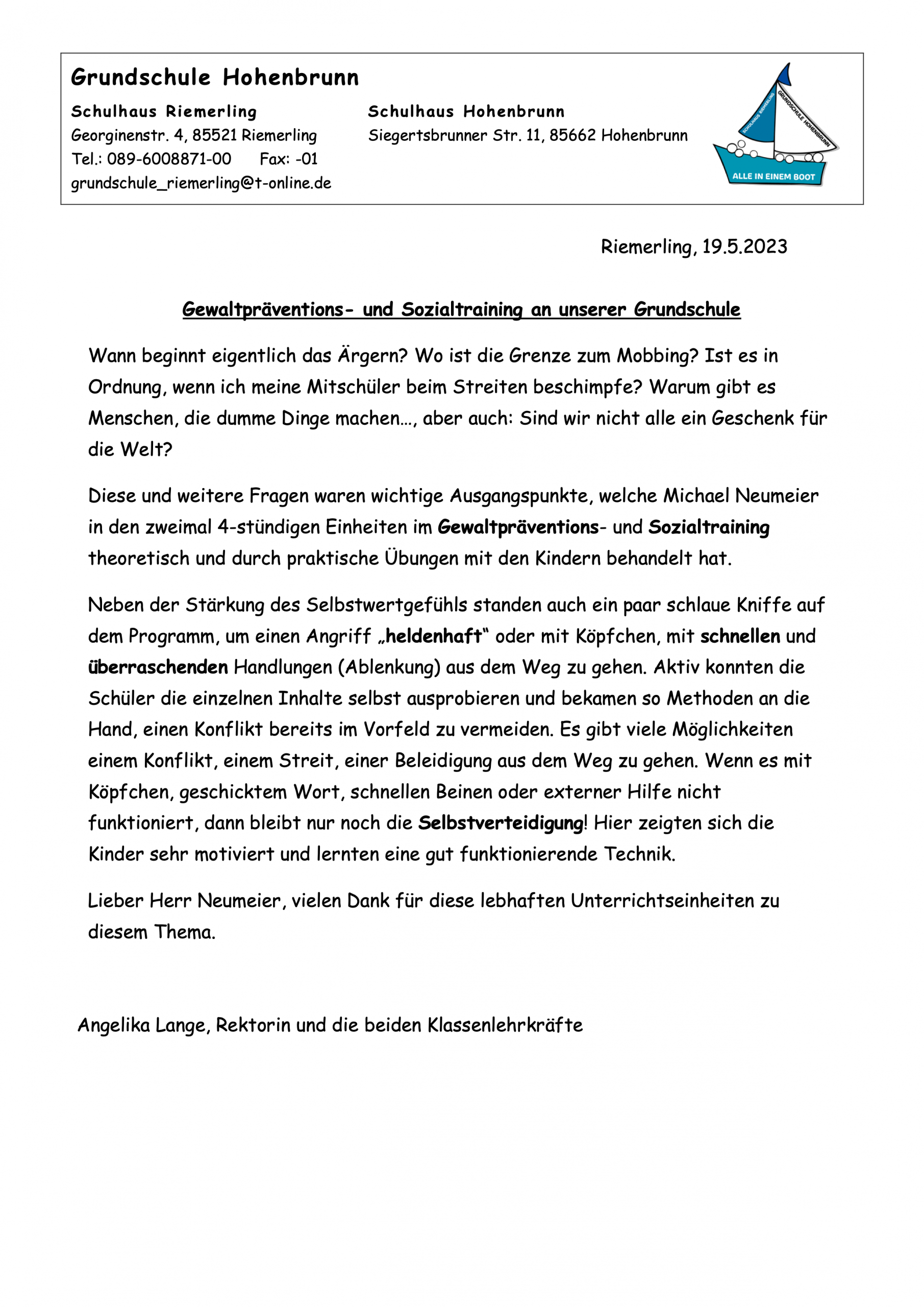 Präventionstraining Neumeier